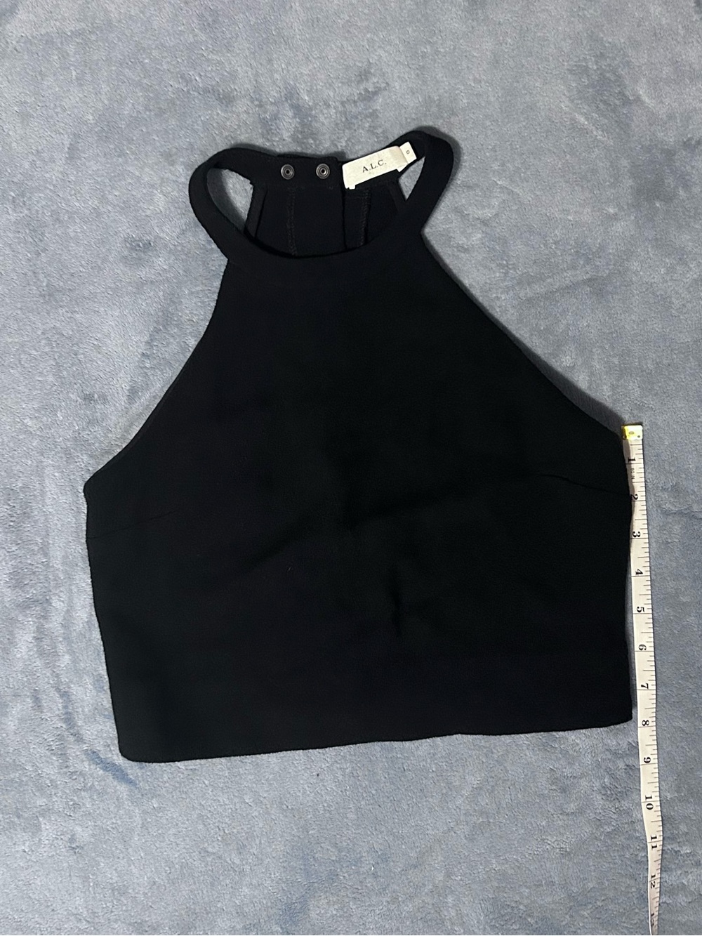 A.L.C Black Halter Snap-Back Crop Top - Picture 4 of 6